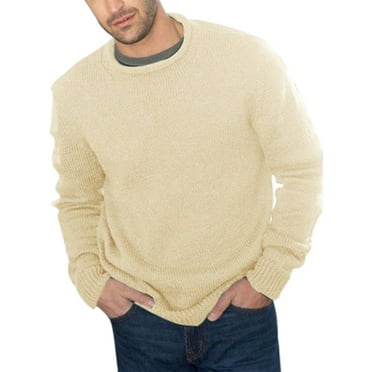 GAGA Mens Slim Fit Knitted Solid Color Crewneck Casual Pullover Sweaters 